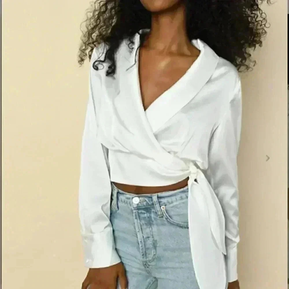 Hutch Satin Wrap Top